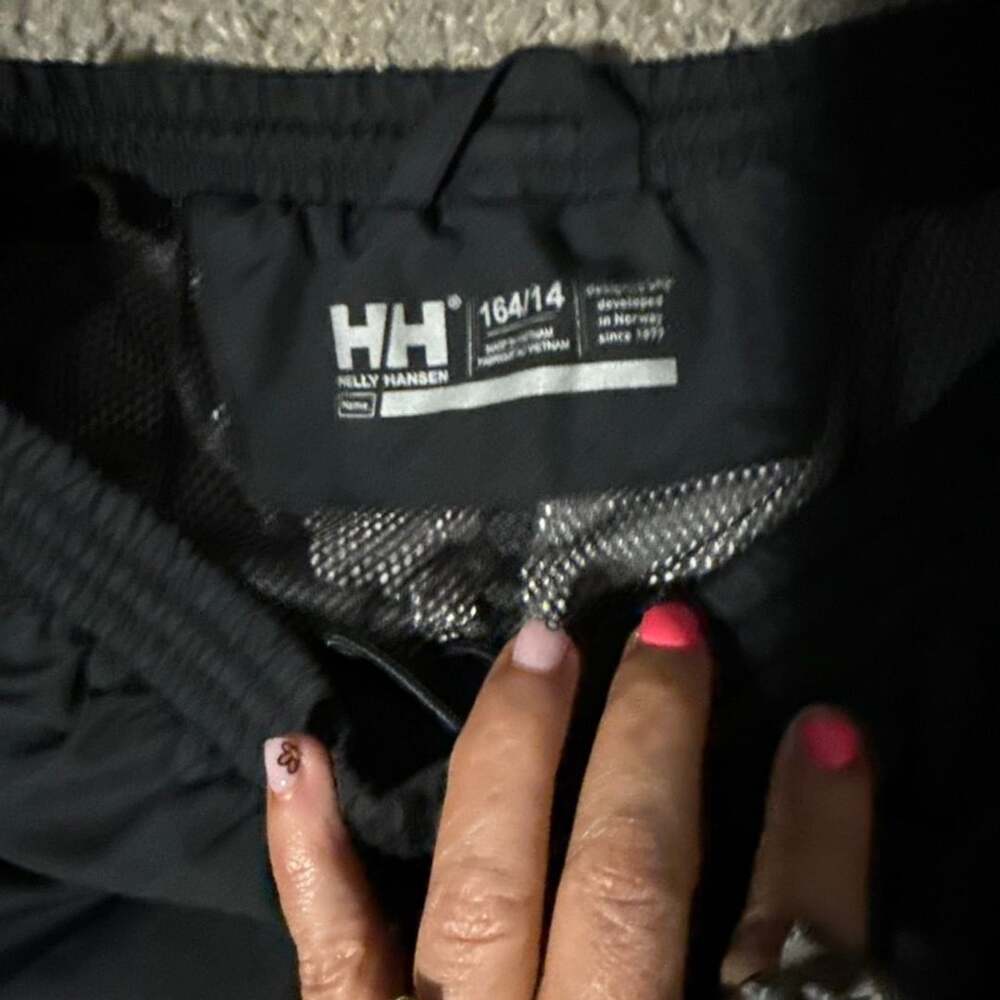 Helly Hansen Black Waterproof Rain Pants Trousers Size 164/14